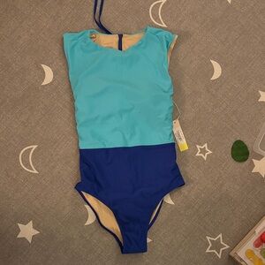 Summersalt Surf Swim One Piece in Aqua and Navy NWT